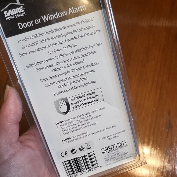 Sabre Home Series Security Wireless Door or Window Alarm 120 dB Siren New in Box - Picture 5 of 7